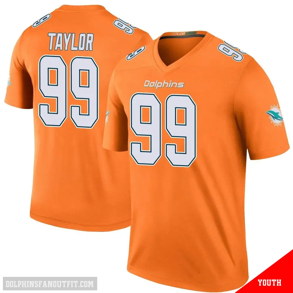 99 Youth Jason Taylor Orange Legend Miami Dolphins Color Rush